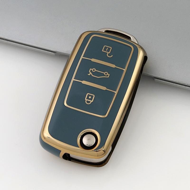 Car Key Case, Car Key Protector, Key Fob Cover, Car Key Holder, Car Interior Accessory for Volkswagen VW Magotan Golf 4 3 5 6 MK6 Passat B5 B6 B8 B7 Touran Bora Tiguan for Jetta Lavida Skoda Octavia