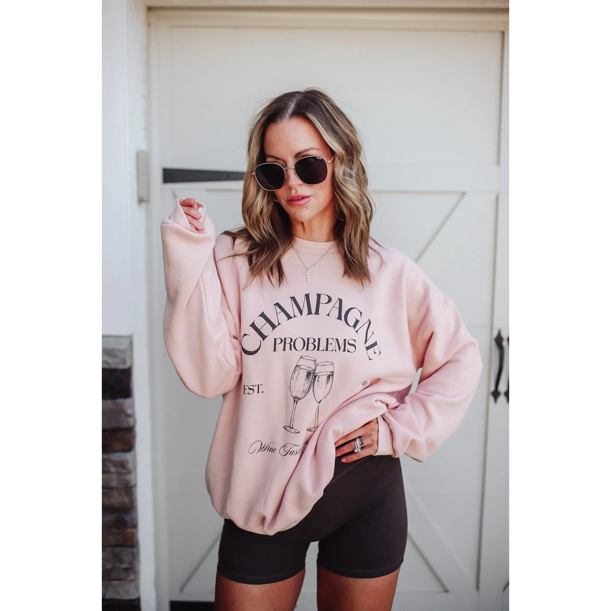 Champagne Problems, Wine Tasting on the Couch Crewneck