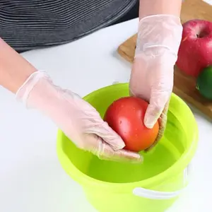 Disposable Gloves, 100pcs/set Clear Food Grade PVC Gloves, Multifunctional Gloves for Kitchen, Baking, Cleaning, Household Cleaning Supplies, Work Gloves