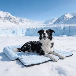 Large Cooling Dog Bed with Headrest – Elevated Pet Cooling Mat for Summer, Portable Anti-Slip Mat with Built-In Pillow, Comfortable Cool Sleeping Surface for Small to Large Dogs & Cats up to 40lbs