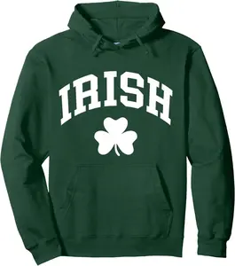 Irish Shamrock St Patricks Day Ireland Pride Graphic Green Pullover Hoodie YOUTH BOYS Hoodie Cotton Fabric