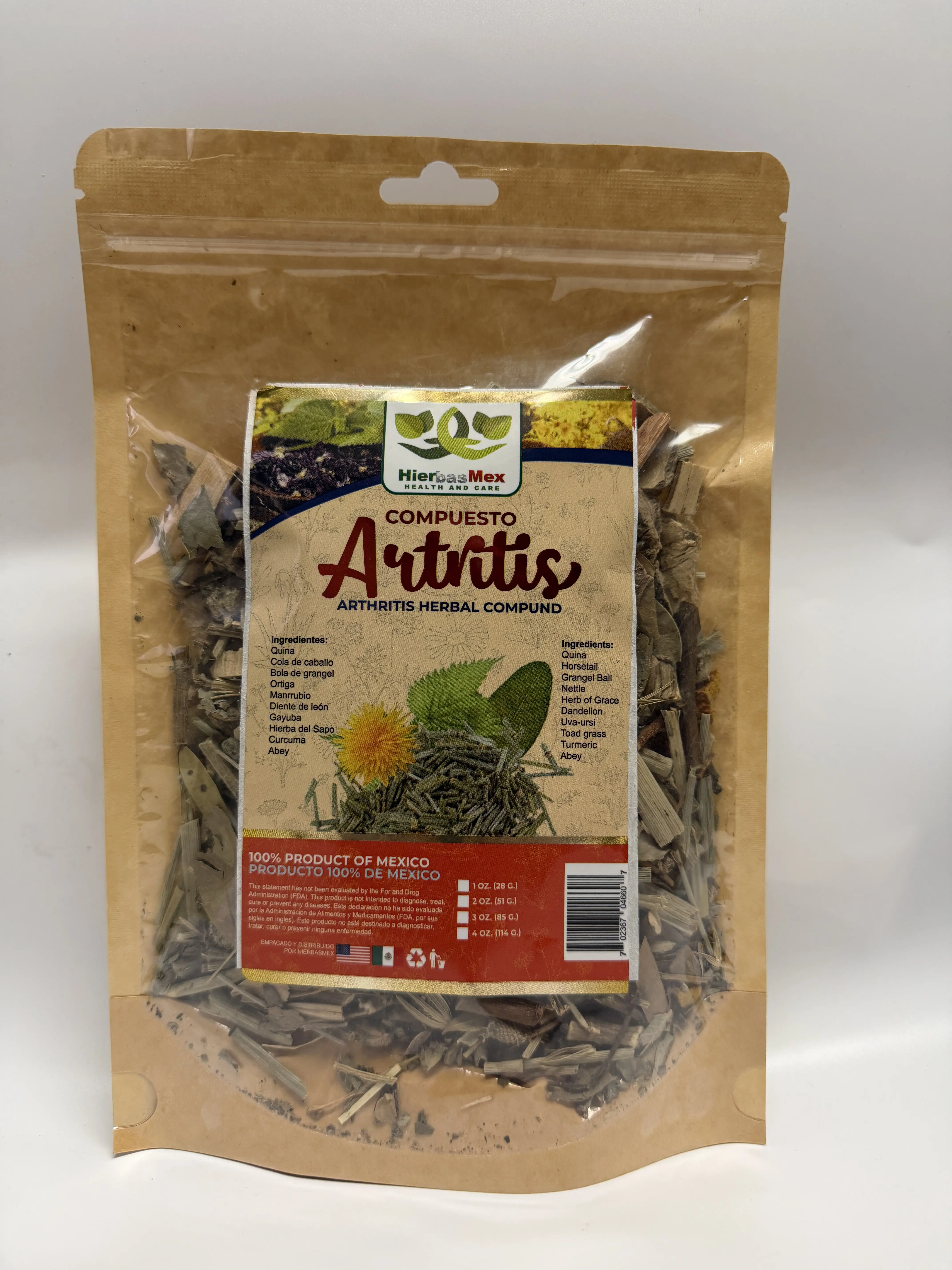 Hierbasmex - Arterial Compuesto Herbal - Herbal Compound Tea 4oz