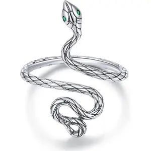 Snake Ring Adjustable Rings For Women  Silver Evil Eye Rings Gothic Vintage Octopus Dragonfly Moon Cat Stackable Ring For Women