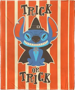 DISNEY CLASSIC Stitch Throw Blanket, Soft Cozy All-Season Camping & Travel Blankets with Vibrant Floral Print, Durable Lightweight for Outdoor Adventures, Total Mayhem