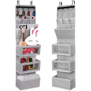 All-IN-ONE Over the Door Organizer, Super Behind the Door Storage Organizer with Door Rack and Large Clear Windows, Wall File Organizer, Hanging Organizer