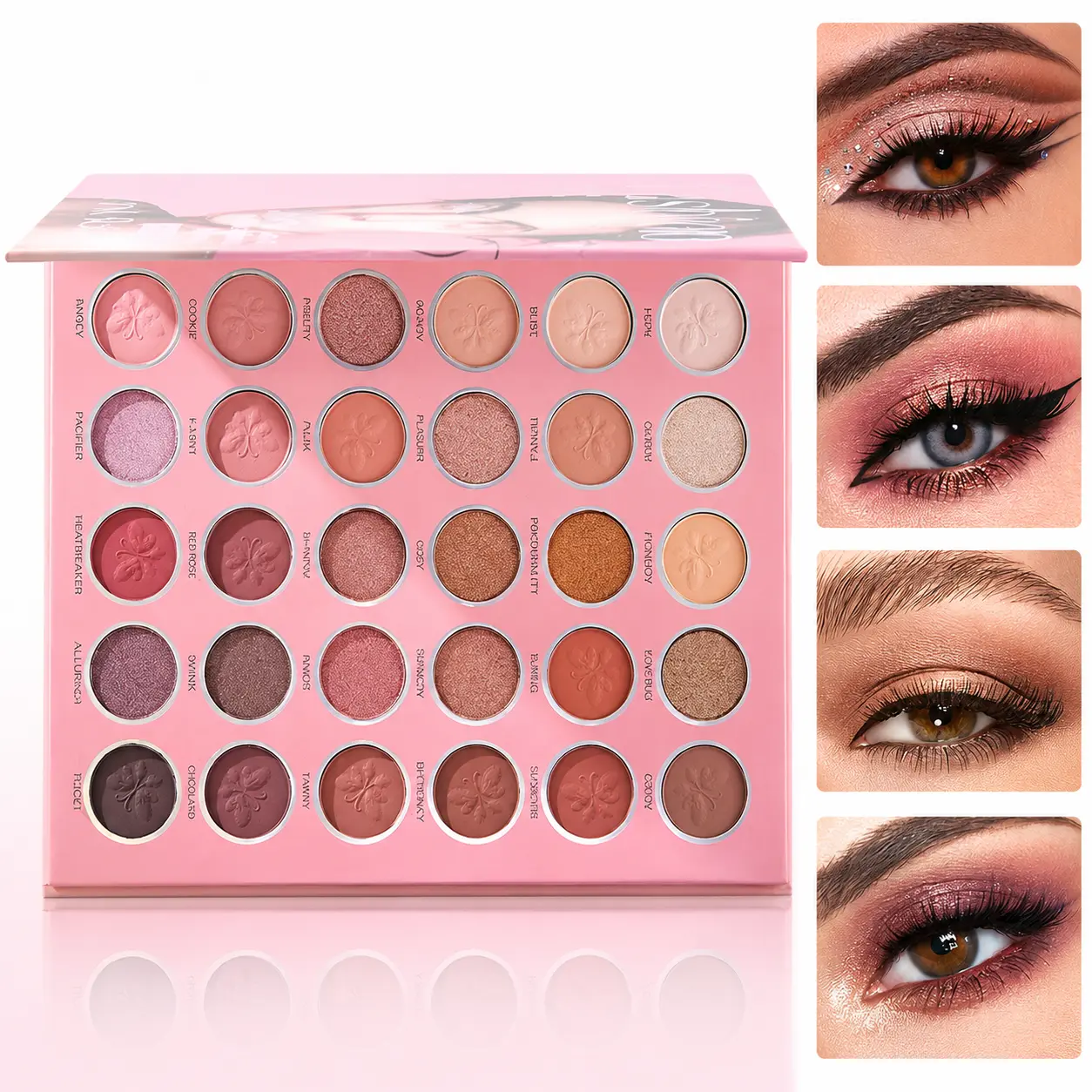 Women's 36-Color Soft-Tone Eyeshadow Palette, Assorted Hues with Smooth Blendable, Easy-to-Apply Matte, Shimmer, Glitter Shades, Long-Lasting Waterproof Makeup for Outdoor Wear, Flawless Eye Shadow Palettes Gift
