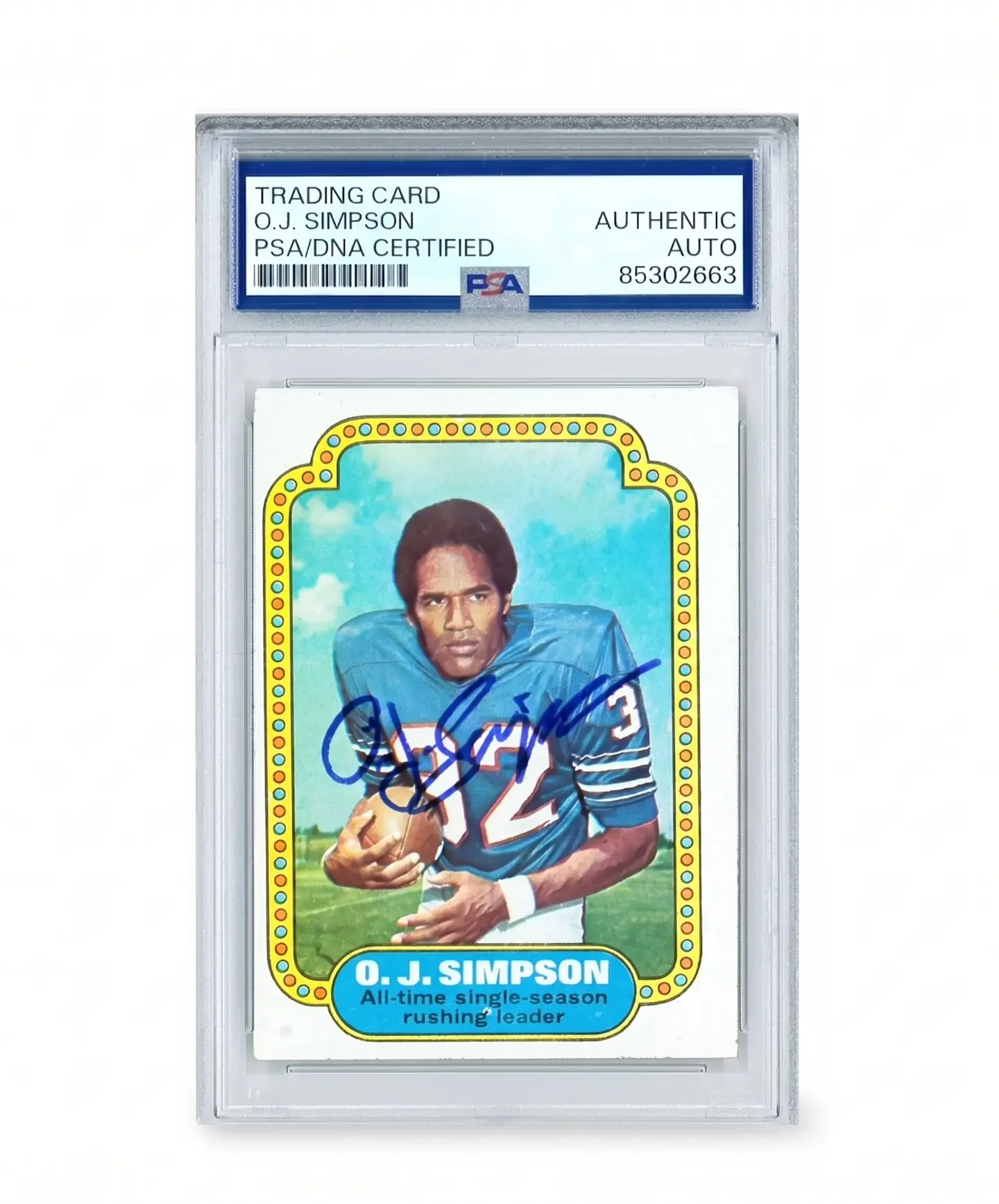 1974 #1 Topps O.J. Simpson signed card - PSA
