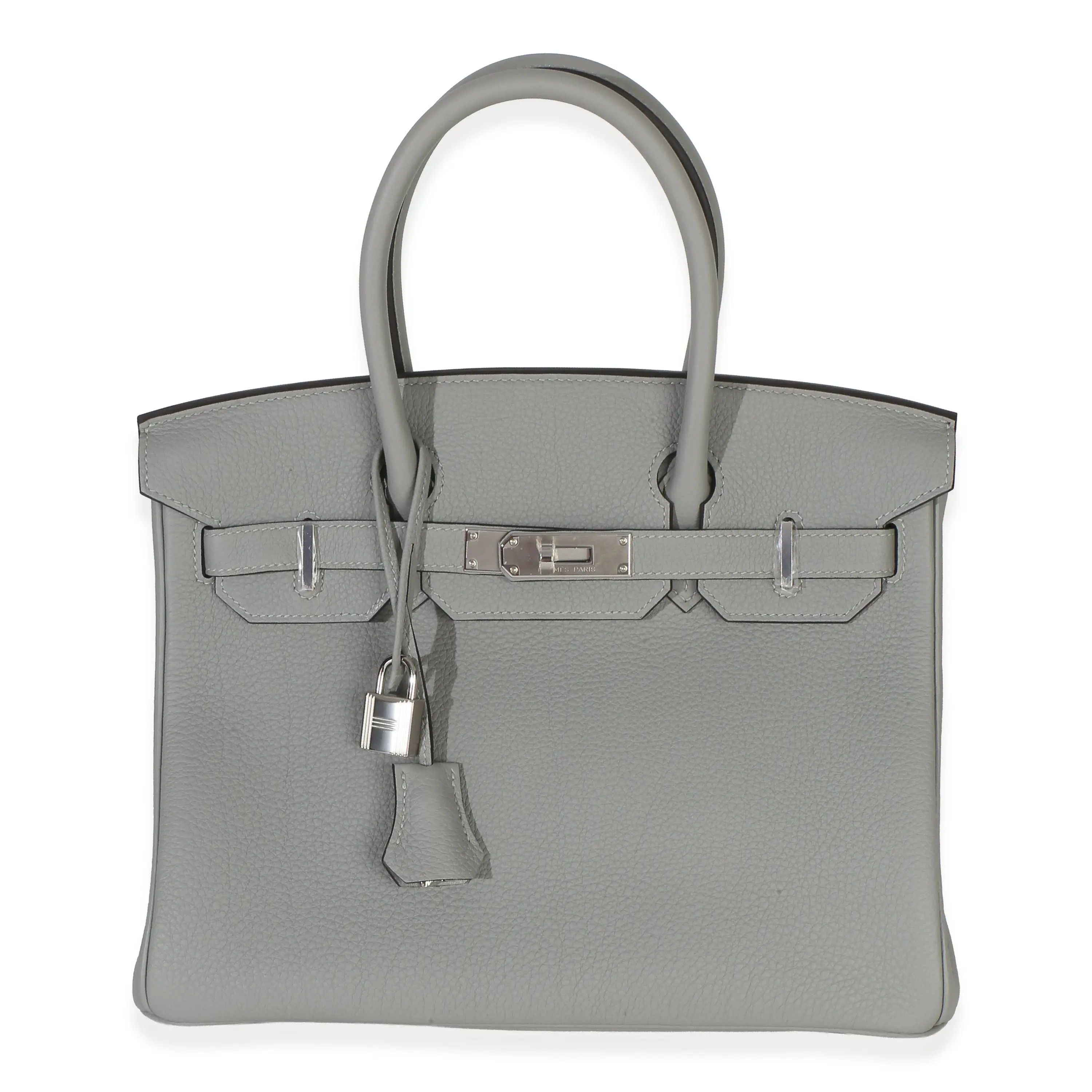 Pre-owned Leather Tote Bags Gris Mouette Togo Birkin 30 PHW