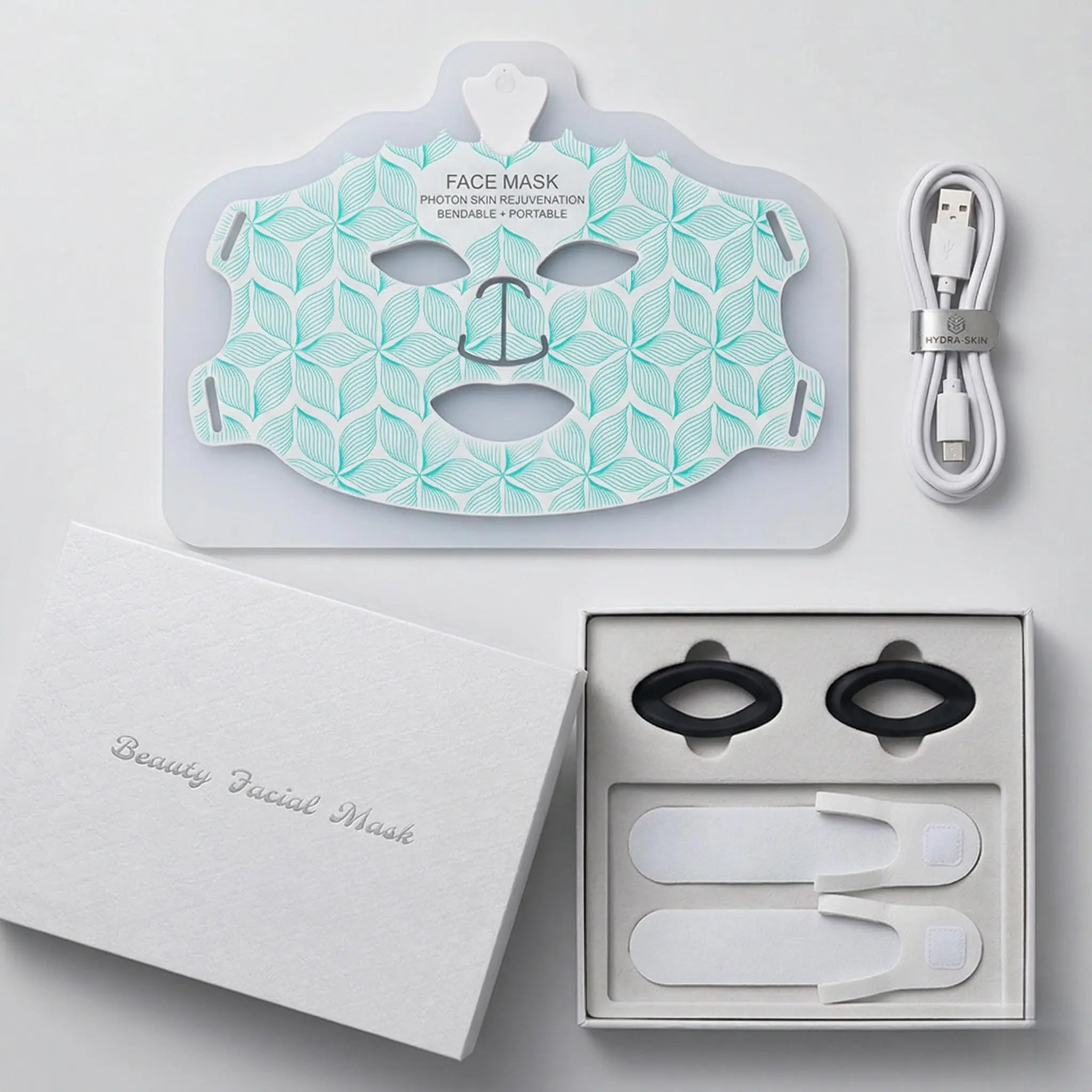 LED Facial Rejuvenation Mask, Gentle Rechargeable Multi-Colors Adjustable Beauty Device for Acne Care, Beauty Products