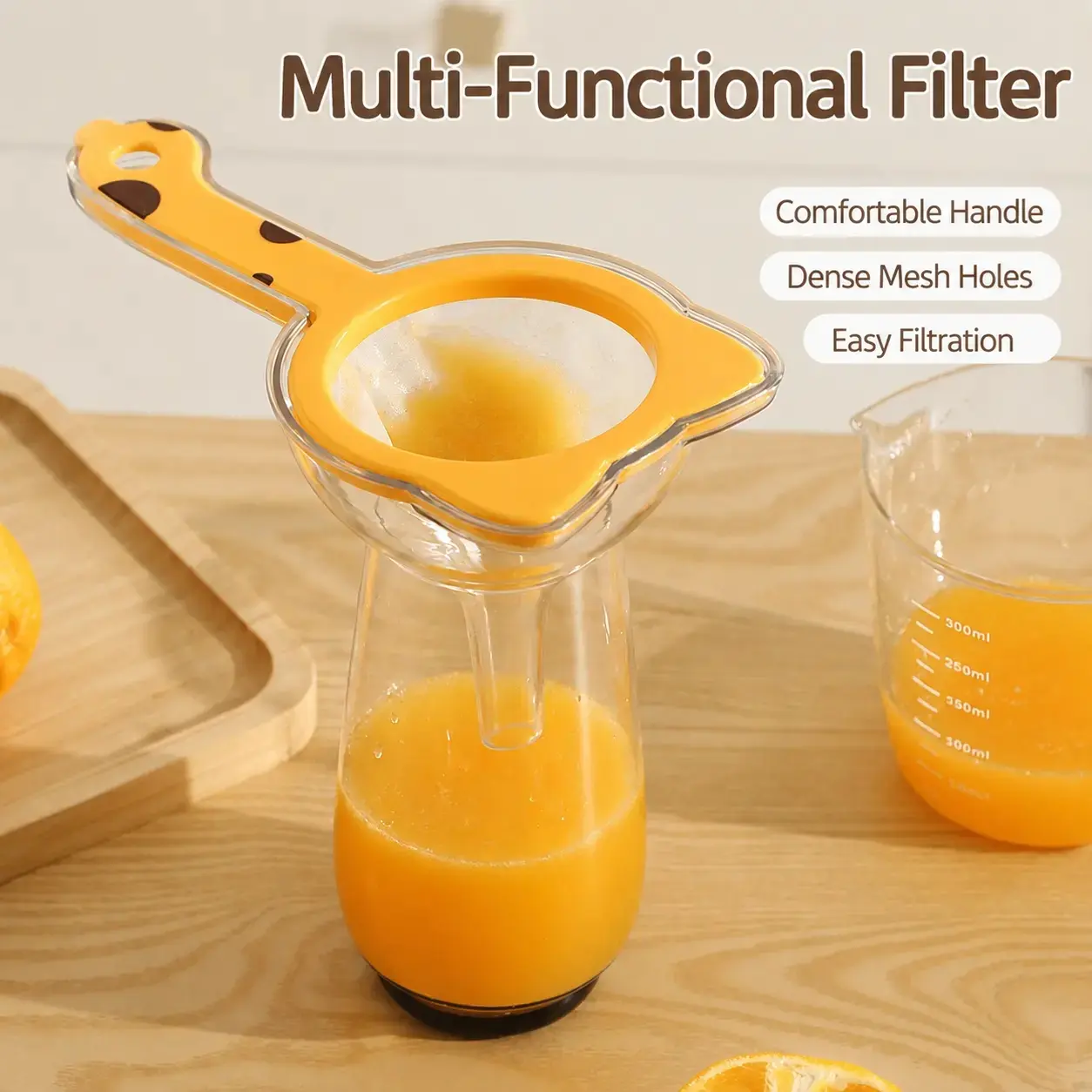 Fine Mesh Strainer, Versatile Multi-Function Kitchen Tool for Straining Coffee, Tea & Sifting Flour (Cooking, Baking Utensils, Food Prep)