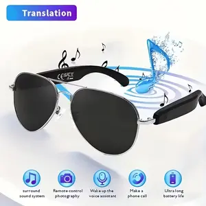 KOIPSSE intelligent translation glasses with open ear design, long battery life, hands-free calling, suitable for multiple scenarios, multi-functional glasses, headphones for office, outdoor, sports, driving, music playback, holiday gifts