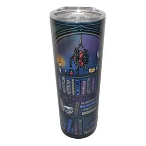 Dark Romance Library 20oz Shimmer Skinny Tumbler with Reuseable Straw