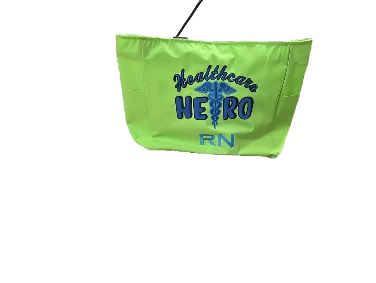 Healthcare Hero RN Tote Bag - Bright Green with Bold Text and Symbol Design - Perfect for Nurses and Medical Professionals