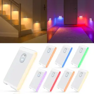 WILLED Rechargeable Motion Sensor Stair LED Lights Indoor, Adjustable RGB & Warm White Wireless Night Light - Magnetic Stick-On for lighting, Bathroom, Hallway, Closet, Under Cabinet, Bedroom, Kitchen, Kids' Room