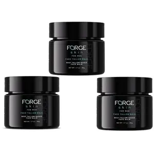 2pcs Forge Skin Wrinkle Defense Beef Tallow Balm for Men [TALLOW-BASED] Moisturizer for Face Hydration - Hydrating Anti Aging Skin Cream - Natural Facial Skincare Lotion with Essential Oils