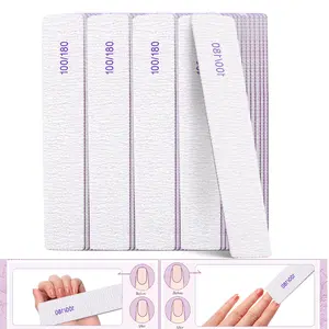 Nail Files And Buffers, 100/180 Grit, Durable Sandpaper, High Flexibility, Unscented Nail Styling Tools For Manicure And Pedicure, Nail Art Tools, Nail File Set, Nail File Kit