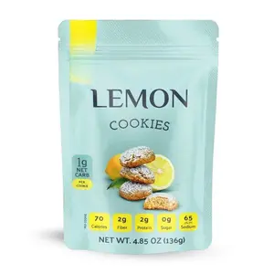 Flèche Healthy Treats Sugar Free Lemon Cookies Gluten Free Dairy Free Low Carb Chewy Texture 8 Servings 17g Each