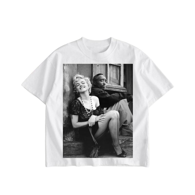 Marilyn Monroe and Tupac Hip Hop T-Shirt, Graphic Tee