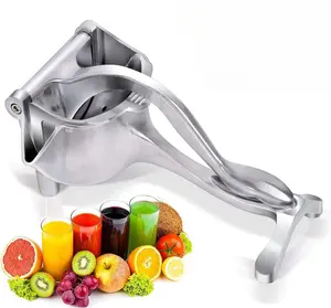 Fruit Squeezer Aluminium Alloy Manual Fruit Juicer, Citrus Juicer Hand Press Heavy Duty Manual Squeeze Extractor Tool for Pressing Lemons, Oranges, Pomegranates and Limes - Silver