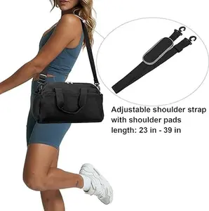 14 inch Small Gym Bag for Women & Men, Mini Duffel Bag for Travel Sports Lightweight Carry On Bag（black）