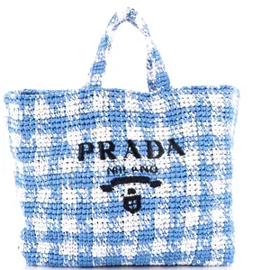 Pre-owned PRADA Raffia Tote Bags REBAG Logo Tote Large by Rebag