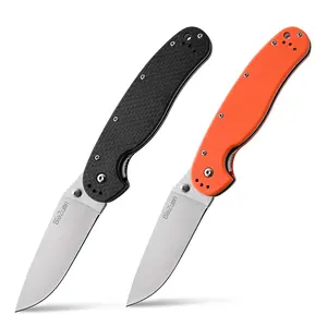 Black and orange color folding knife, household vegetable and fruit cutting tool, outdoor hiking and camping self-defense tool, portable and easy to carry, convenient for daily use, outdoor emergency handling, multi scene adaptation tool