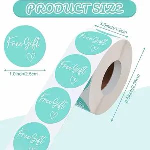 500Pcs 1" Free Gift with LOVE Stickers 1.0in Diy Small Business Adorn Gifts,Attracts Customers Increased Sales，Tiffany Blue