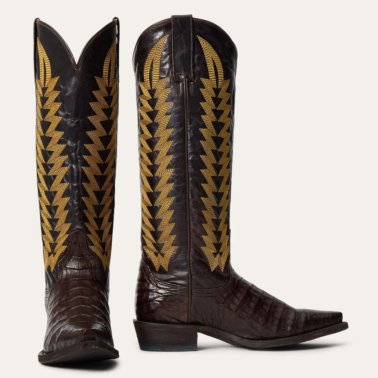 Women's Stetson Kenzie Caiman Boots Handcrafted Brown