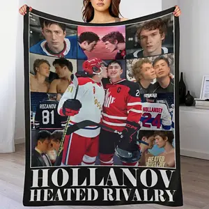 Hollanov Theme Heated Rivalry Characters  Blanket, Soft  Shane Hollander and Ilya Rozanov Enemies To Lovers Romance Flannel Throw for Home, Office, Camping, Sofa and Bed, Gift for Fans