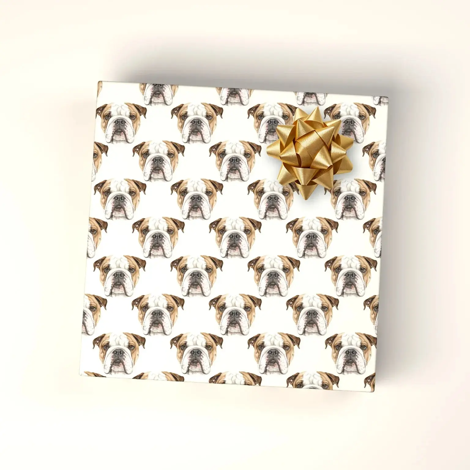 Serious Snoots Grumpy English Bulldog Wrapping Paper, 15ft Roll (15-ft), 30 in Wide, Clean White on the Back
