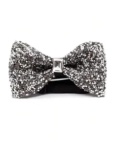 Full Sky Star Water Drills Korean Version Banquet Dress Wedding Bow Tie with Diamond Inlay Single Color Fashion Men's Diamond Bow Tie Bow Decor Tie