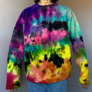 Men’s XL black rainbow sweater Lambswool pullover