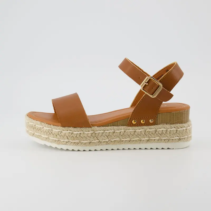Cushionaire Melissa Espadrille Platform Sandals For Women with Adjustable Ankle Strap and Memory Foam Insole - Comfortable Womens Wedge Flatform Sandals for Summer