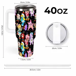 Rainbow Brite Care Bears Smurfette Strawberry Shortcake car mug (40oz/30oz/20oz) retro cartoon print durable insulated tumbler ideal for travel school office home parties festivals and as a unique gift