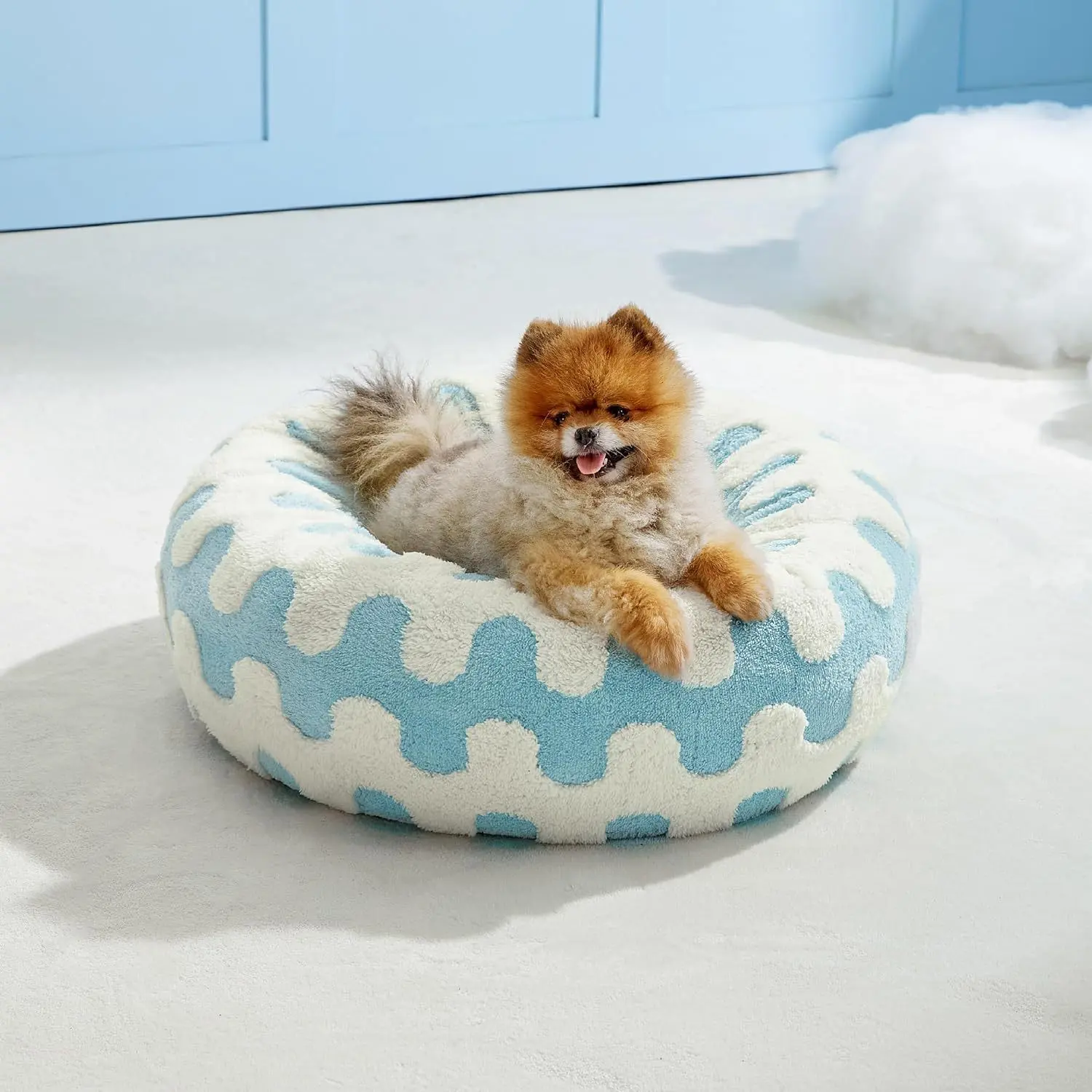 Soft Fluffy Calming Dog Bed, Cozy Round Pet Bed for Dogs and Cats, Comfortable Sleeping Nest for Small Medium Large Pets