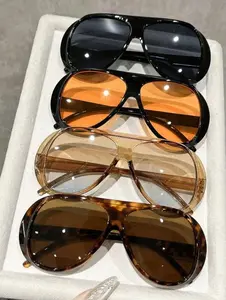 4pcs  Women's Oversized Aviator Frame Fashion Fashion Glasses, Street Style Fashion Accessory, Outfit Matching, Outdoor, Street Party, Driving, Travel, Holiday, Gift For Friends And Family