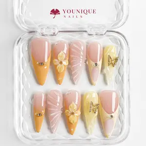 Younique Nails 2025 | Spring–Summer Long Stiletto Nails Collection | 10PCS 100% Handmade Press-On Nails | Reusable Colorful Art