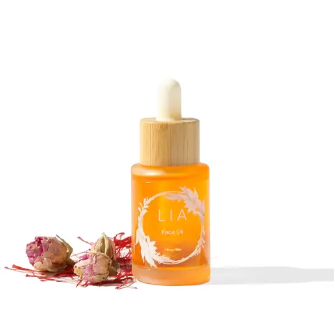 LIA Face Oil with Saffron & Rose - Ultra-Hydrating Glow Oil for Soft Radiant Skin 30ml Firm Anti-Aging Cleansing Daily Serums