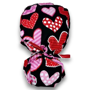 Valentine's Ponytail scrub cap for women with satin lined option by Paradise Caps.