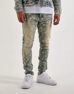 Kloud 9 Checkered Slim Denim Jeans