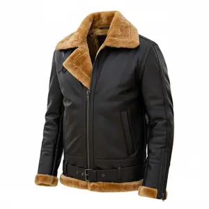 Men’s Shearling Bomber Jacket -Brown Fur