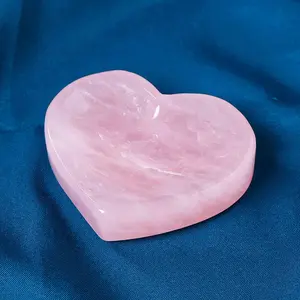 Random Heart Shaped Rose Quartz Natural Healing Crystal Decorations, 1 Count Decorative Art Craft, Home Decor, Bedroom Decor, Housewarming Gift, Birthday Gift