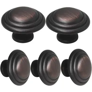 5 Pack 1-3/8 Inch Oil Rubbed Bronze Bifold Cabinet Knobs, Suitable for Kitchen Wardrobe Drawer and Dresser Hardware