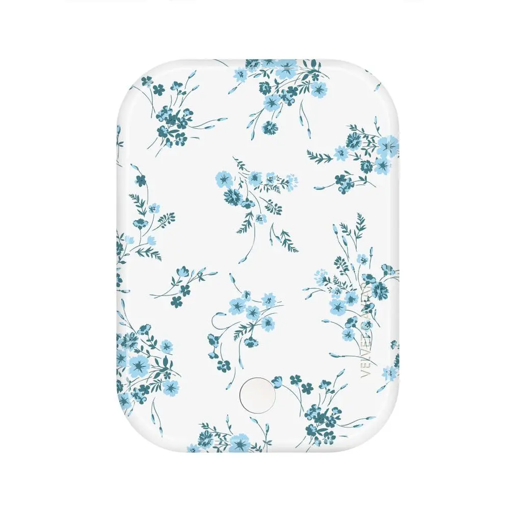 Velvet Caviar French Blue Floral MagSafe Magnetic Battery Power Bank - Mobile Accessories, Fast Charging, Strong Grip, Chargeable Portable Charger Compatible with iPhone Wireless Chargers, Magnetic Battery Cover Power Banks, Snapon Magsafe