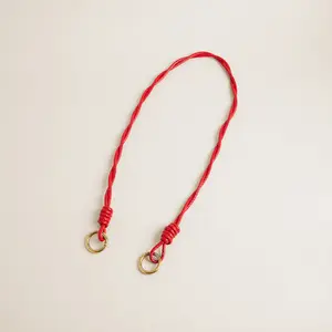 Leather Rope Crossbody Strap - Red