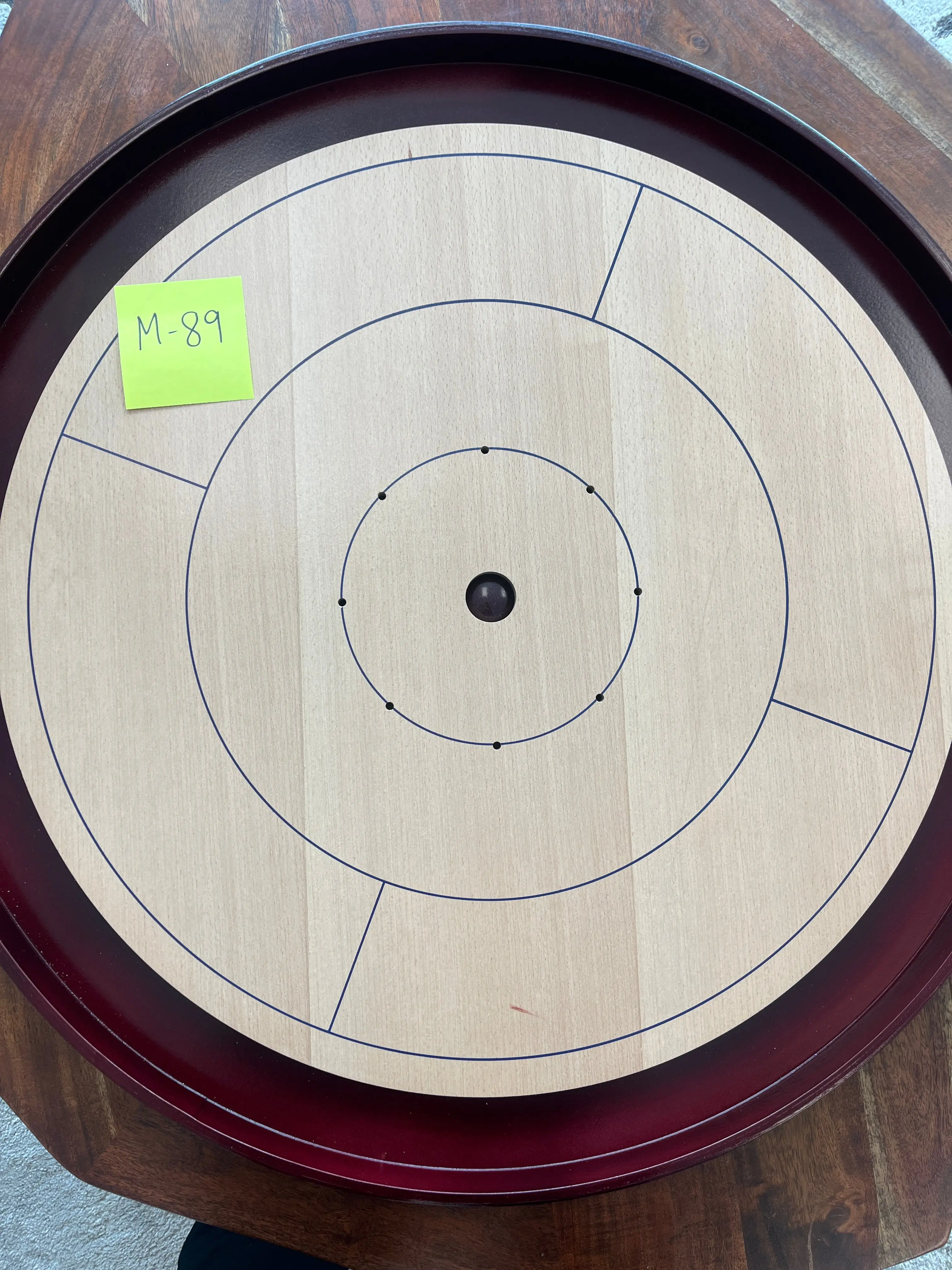 IMPERFECT/RETURNED: Beech Tournament Edition Crokinole Board + Black Carrying Case - MDG-8315-A M89