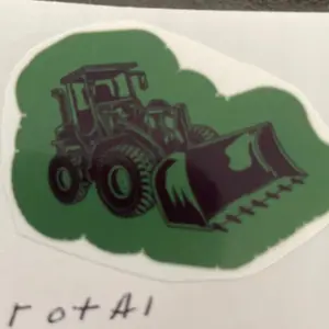 Green tractor  sticker for decoration