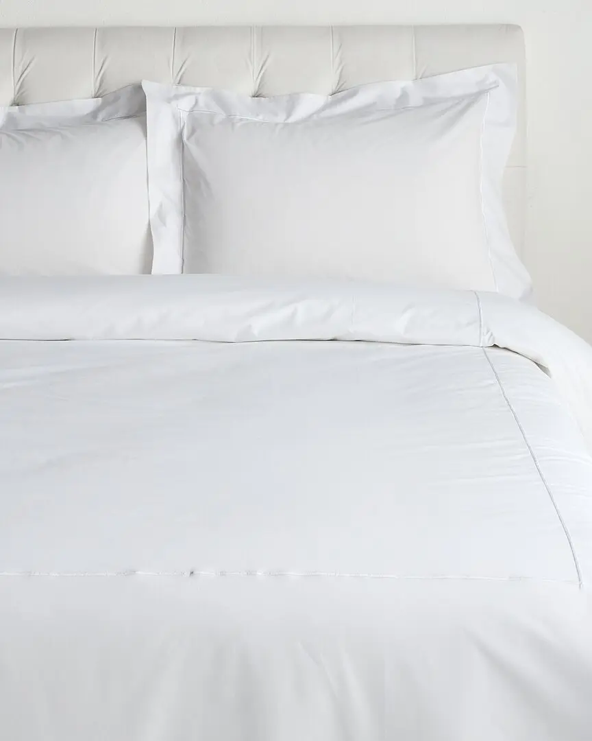Bellino Fine Linens Vicenza Percale Embroidery Line 3pc Duvet Set