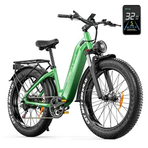 E·Bycco DAHON 1500W Peak 750W Electric Bike, 48V 20AH Battery Max 32MPH Ebike, 26" Fat Tire Front Suspension Hydraulic Brake Mountain E-Bike Torque Sensor Electric Bicycle UL certification