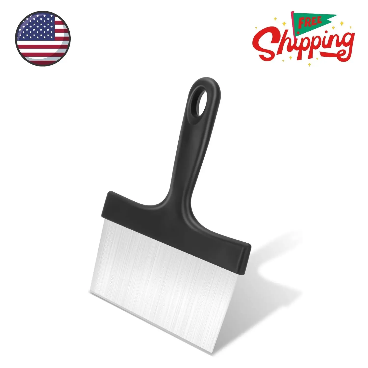 Heavy Duty Stainless Steel Grill Scraper, 3-in-1 Professional Griddle Scraper